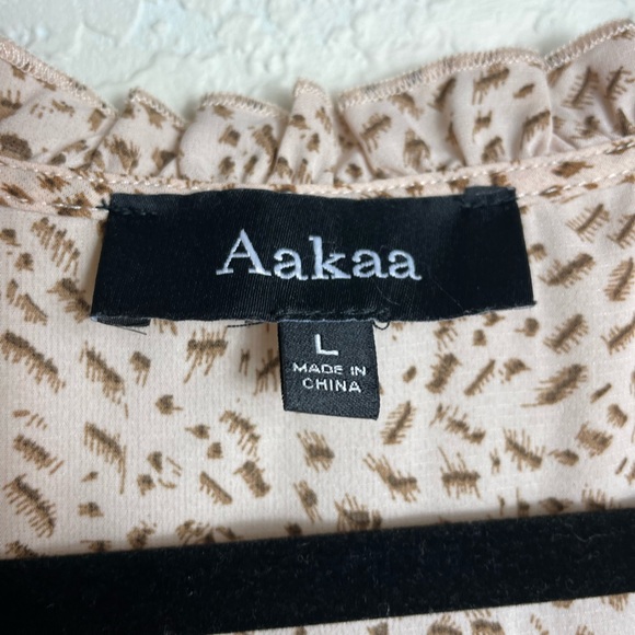 Aakaa Cheetah Print Button Up Drawstring Blouse Sz L - Picture 5 of 6